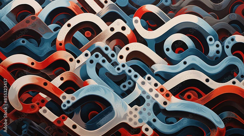 Poster colorful abstract background with a variety of shapes and colors. the shapes are arranged in a rando