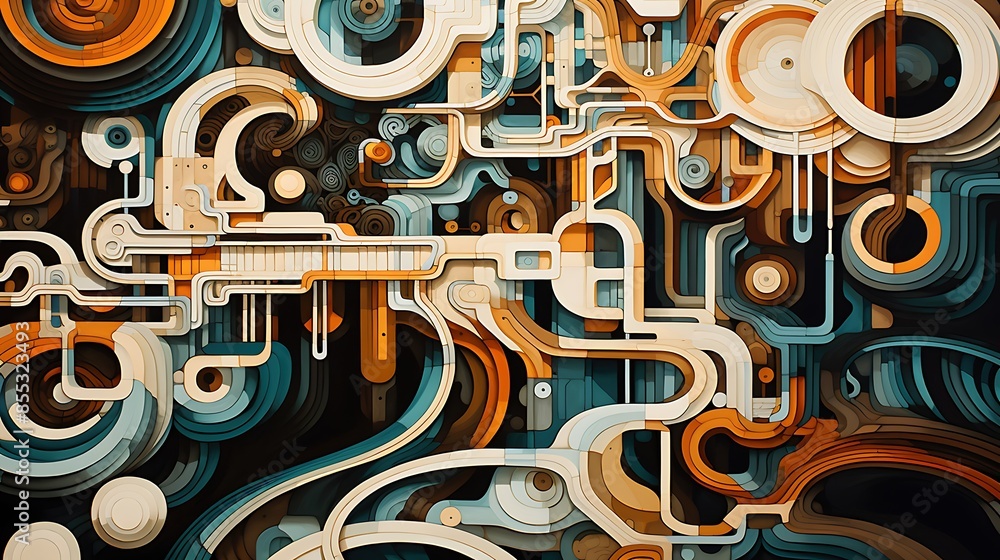 Poster colorful abstract background with a complex geometric pattern.