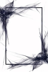 Obraz premium Dark smoky abstract shapes form a rectangular frame on a white background creating a mysterious and artistic border