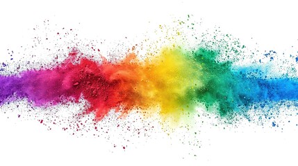 Splash of colored powder, isolated on white background, Ai generated