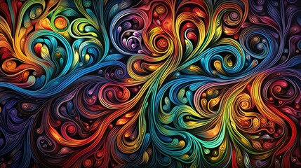 Fototapeta premium Colorful abstract painting with a variety of shapes and colors. The painting has a vibrant energy and would be a great addition to any home or office.