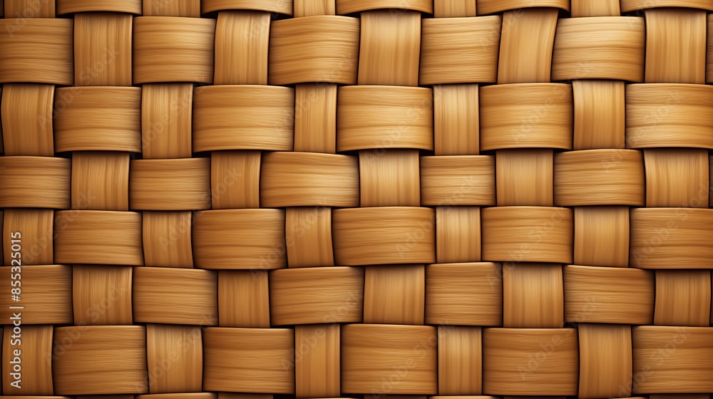 Poster the image is a close-up of a wicker basket. the basket is made of natural wicker and has a brown col