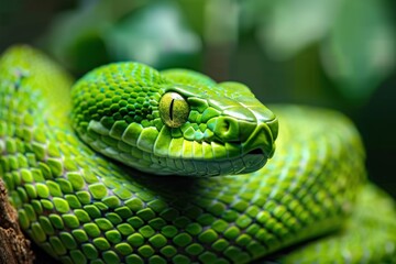 green snake in the garden