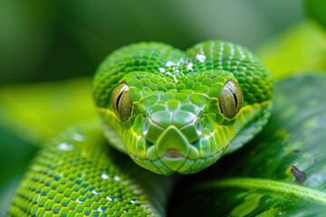 Obraz premium close up of a green snake
