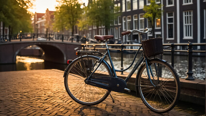 Obraz premium Bicycle in Amsterdam european