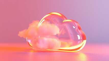 3D image of a cloud in a digital space. The concept of data storage.