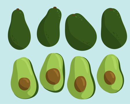 Avocados Vector Cute Playful Illustrations Set