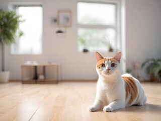 cat sitting on the floor