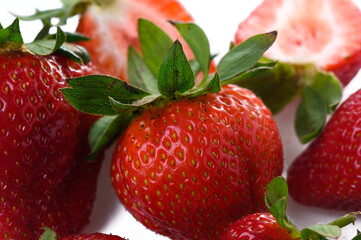 sweet ripe strawberries isolated on white 1