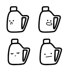 Cute Cartoon Bottle Vector Illustration | Minimalist Style
