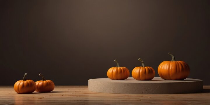 Spooky Showcase: Jack-o'-Lantern Stage for Halloween Treats (Product Display)
