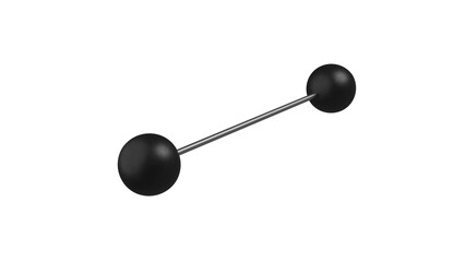 Antique barbell with weight spheres isolated on transparent and white background. Sport concept. 3D render