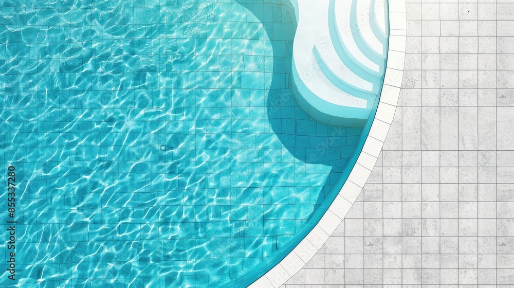 Poster swimming pool with edge for text and copy space