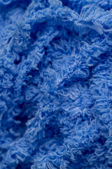new soft blue threads with traces of other threads close-up