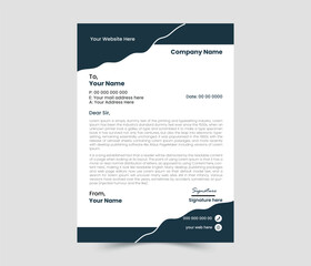Creative, Modern, Unique, Clean, and Professional Corporate Company Business Letterhead Template Design.	
