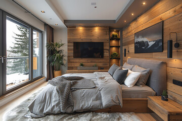 Cozy Bedroom with TV
