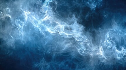 Obraz premium Mystical swirling mist on a dark blue backdrop