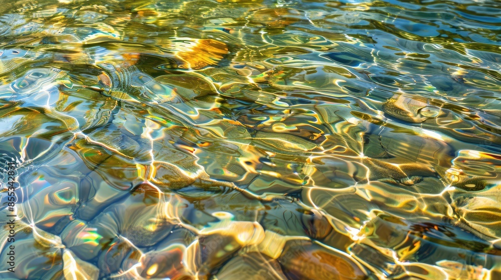 Poster sunlight reflections creating patterns on clear water
