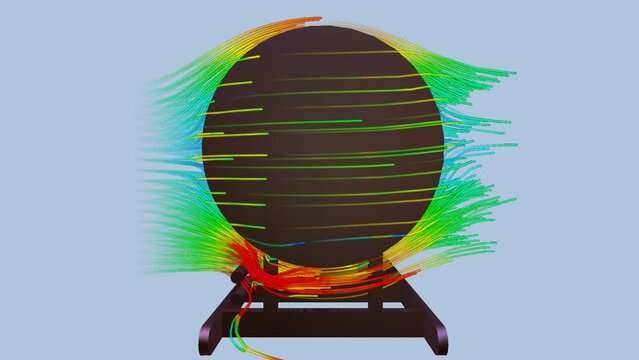 CFD simulation Computational fluid dynamics - industrial oil heater airflow simulation