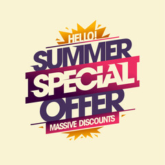 Summer special offer advertising web banner template