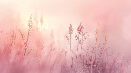 Obraz premium Serene Pastel Fieldscape at Sunset