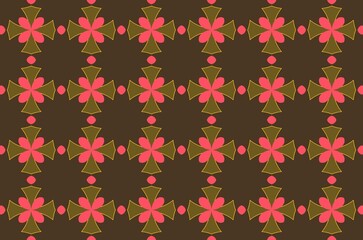 A pattern of brown and pink flower design