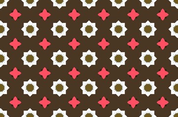 A patterned fabric with pink and white flowers