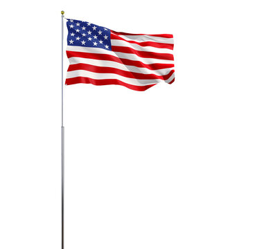 american flag waving, USA flag pole