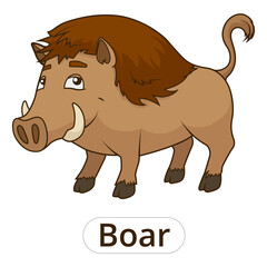 Forest animal boar cartoon for children PNG illustration