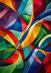 Fototapeta premium Vivid Abstract Art: Colorful Geometric Patterns