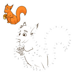 Connect the dots to draw the animal educational game for children squirrel PNG illustration © Oleksandr Pokusai