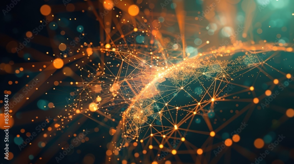 Poster digital network and technology abstract background