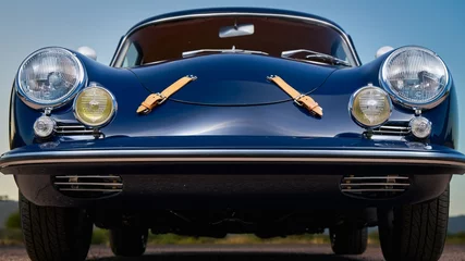 Fototapete Vintage Auto Hood of a blue car  © Josh Bryan