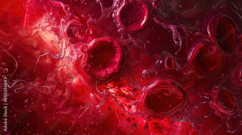 Aufkleber striking abstract art with drops and circles on a textured background
