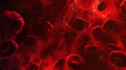 Red Nebula with Glowing Spheres