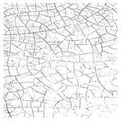 Natural cracks background. Vector overlay texture of cracked surface. One colour graphic resource.