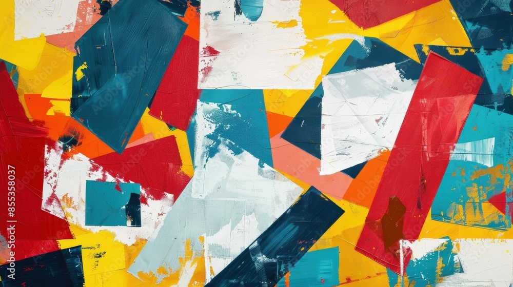Poster abstract art with colorful patterns