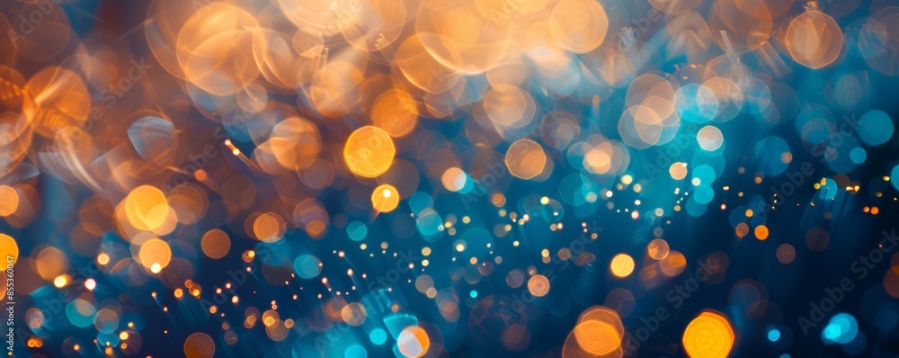 Poster dynamic abstract art with colorful blurred circles and texture