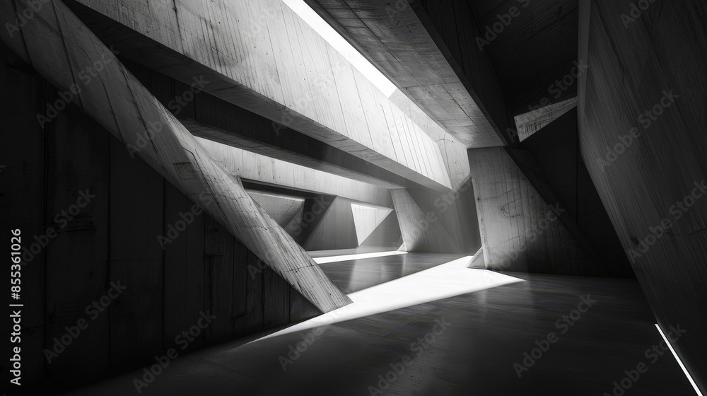 Poster modern architecture: sleek design in minimalist lighting