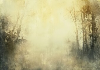 Mystical Forest Scene with Sunlight Filtering Through