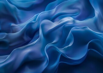 Fototapeta premium Vibrant Ocean Waves Digital Art Abstract Blue Ripples