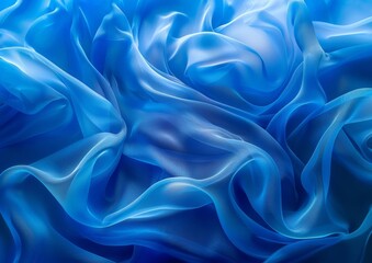 Vivid Blue Flower Silk Fabric Background for Crafts, Textiles or Print Media