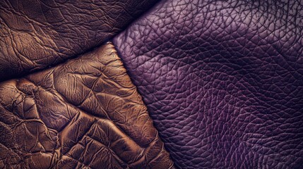 Luxurious vintage leather background in dark brown violet hue for designers use