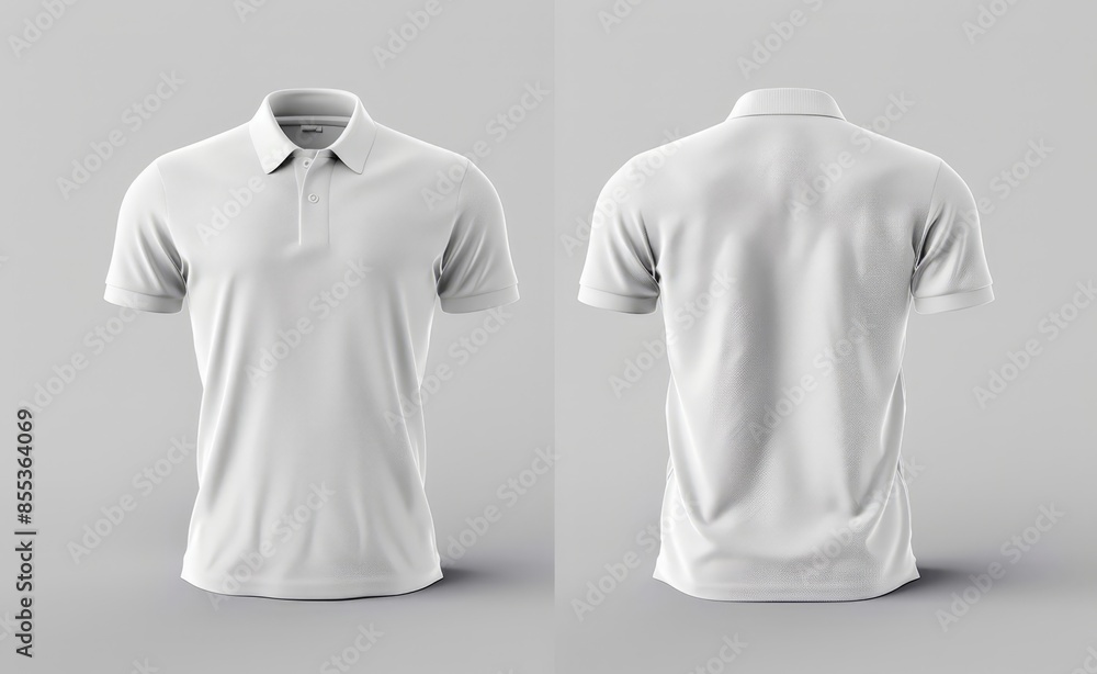 Wall mural white polo shirt with embroidered design on back