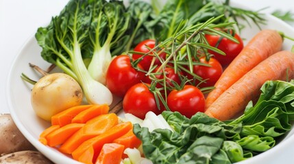 A Variety of Vegetables in a White Bowl