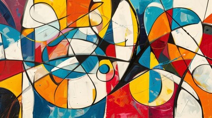 Fototapeta premium Vibrant Abstract Art with Geometric Patterns