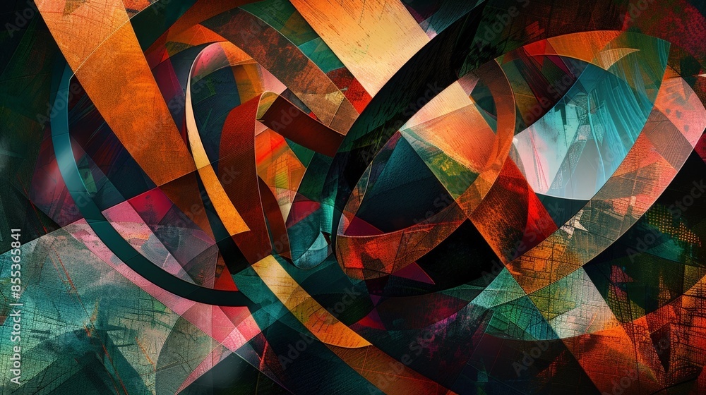 Poster abstract art print: vibrant patterns on canvas