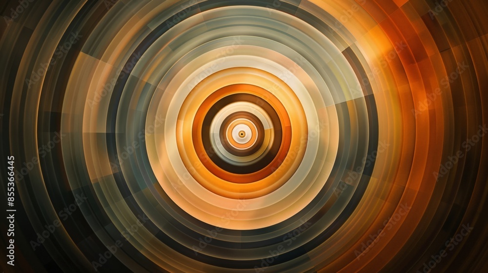Poster surreal abstract art design with a circular pattern and colorful texture for use in advertising, gra