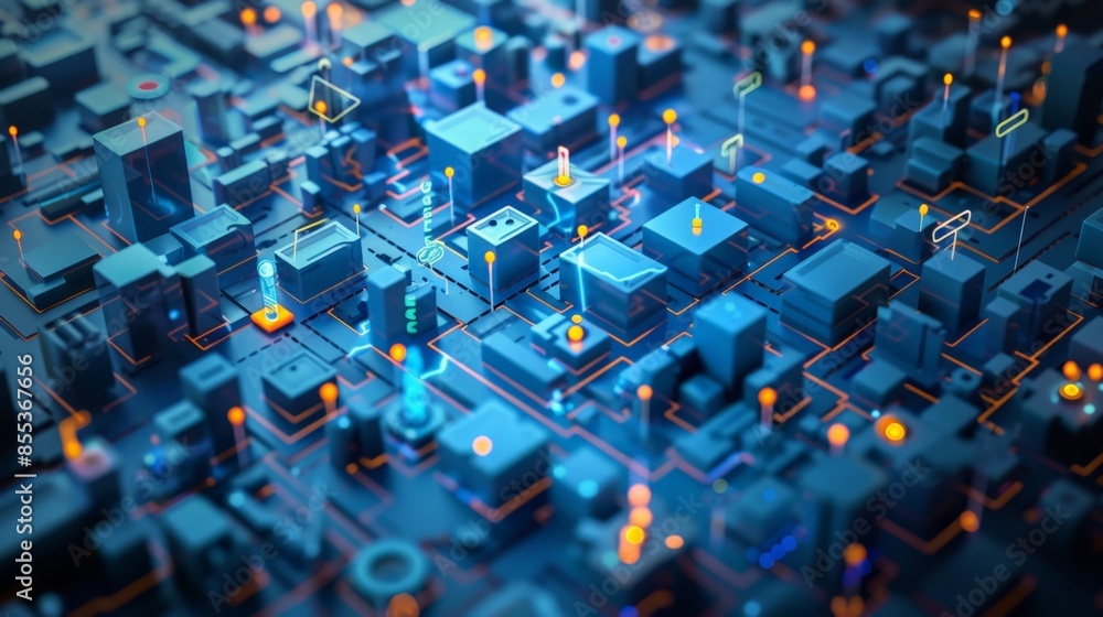 Poster ai-driven network infrastructure with futuristic imagery