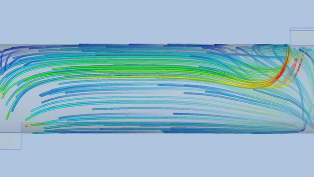 CFD simulation Computational fluid dynamics - industrial thermal screw conveyor airflow simulation